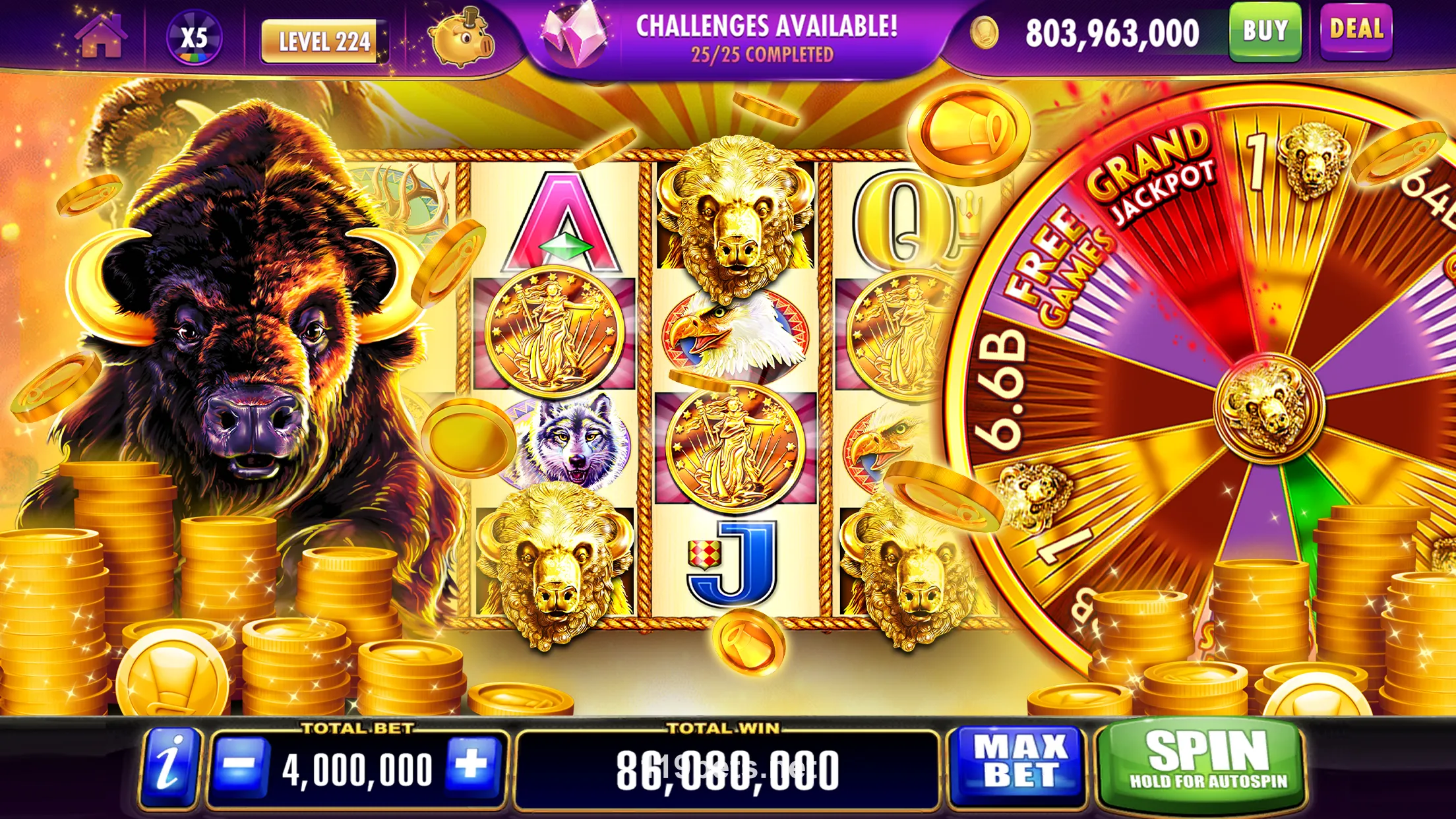 Tela inicial do aplicativo 777WIN